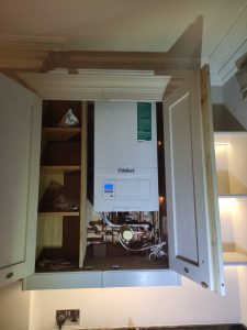 vaillant combi boiler inside the cupboard